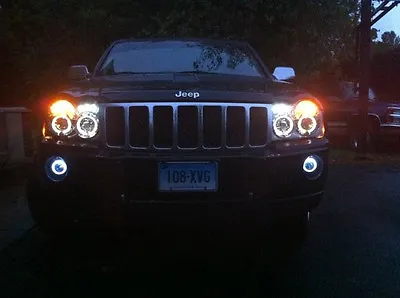 $129.99 • Buy Halo Angel Eye Fog Lamps Driving Lights Kit For 2005-2010 Jeep Grand Cherokee WK