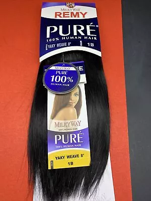 Milky Way PURE Human Hair Weave Extension Yaky_8 _#1B • $13