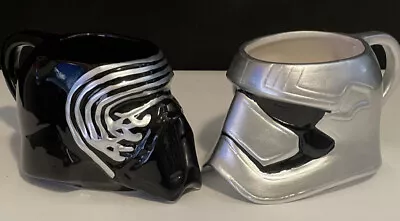 Vintage Star Wars Kylo Ren & Stormtrooper Sculpted Helmet Coffee/Mug Zak Designs • $30