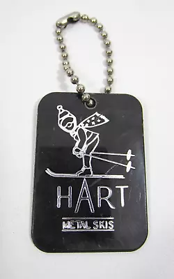 Hart Metal Skis VTG 60s 70s Key Chain Black Plastic Tag Advertising Snow Skier • $12.99