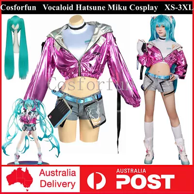 Anime Vocaloid Hatsune Miku Cosplay Costume Wig JK Uniform Dress Party Carnival • $22.74