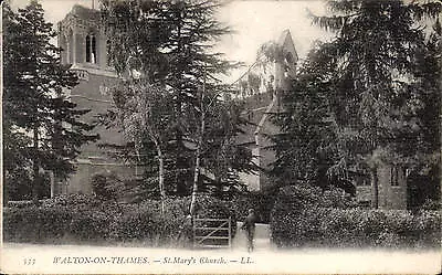 Walton On Thames. St Mary's Church # 533 By LL / Levy. Black & White. • £7