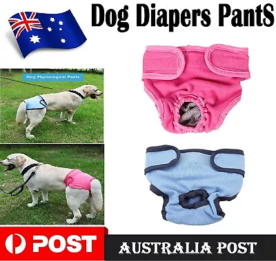 Dog Nappy Cotton Pants Reusable Underwear Sanitary Puppy Diaper Breathable Pants • $11.49