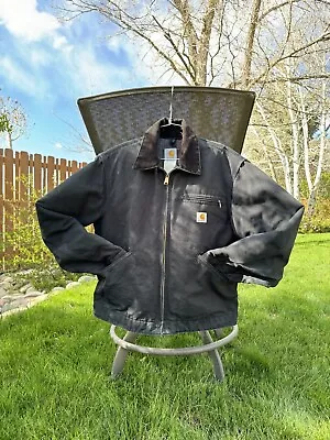 VTG Carhartt J01 BLK Detroit Sz 40 (MEDIUM) Jacket M Black Coat • $279