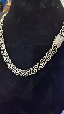 Men's 22in Custom Simulated Onyx Infinity Link Cuban Chain • $250