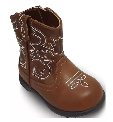 Wonder Nation Infant Baby Boys Brown Pull-on Round Toe Cowboy Boots Shoes: 2-6 • $21.99