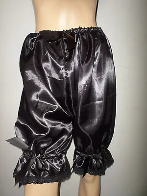 Black  Satin Black Lace Bloomers Victorian Look  30-46w • £15.99