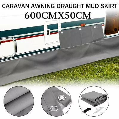 Andew Caravan Awning Draught Skirt 600cm X 50cm & Wheel Arch Cover UK • £29.99