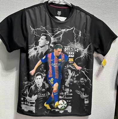 Lionel Messi FC Barcelona #10 T Shirt Black Size Large NWT • $19.95