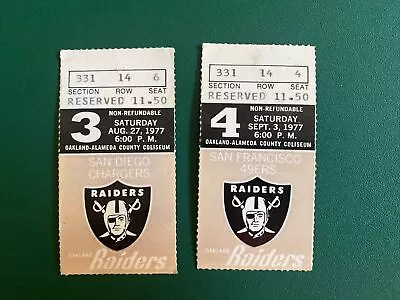 1977 Oakland Raiders Ticket Stub Lot Chargers 49ers • $18.99