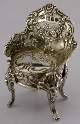 English Import Sterling Silver Miniature Dolls House Toy Chair 1900 Antique • £68