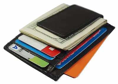 Mens Leather Wallet Money Clip Credit Card ID Holder Front Pocket Thin Slim NEW • $9.89