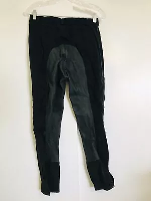 ARISTA Black Real Leather Full Seat Breeches 26 Tall Vintage Riding Pants • $51.74