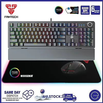 Fantech PC Desktop Mechanical Keyboard / Mouse / Mousemat RGB Gaming Combo • $99