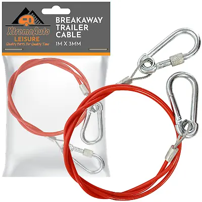 Breakaway Brake Safety Cable Caravan Trailer Heavy Duty Quick Release • £6.99