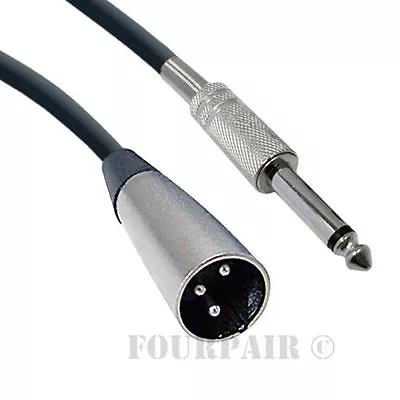 10ft XLR 3-Pin Male To 1/4  Mono Plug Shielded Microphone Mic Audio Cable Cord • $6.99