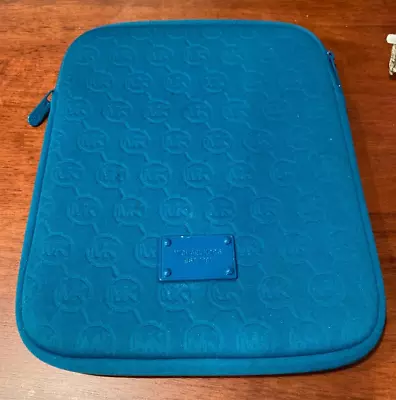 Michael Kors Blue Neoprene Fabric IPad Tablet Case Sleeve Zip Bag 10.5  X 8.5  • $19.99