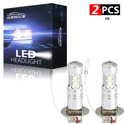 2Pcs H3 LED Fog Light Bulb Conversion Kit Super Bright White DRL Lamp 6500K • $21.99