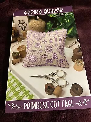 Primrose Cottage Spring Quaker Cross Stitch Pattern New  • $2