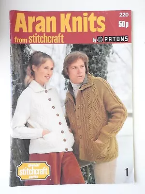 Aran Knits From Stitchcraft  Aran Patterns For All The Family Sweaters Cardigans • £4.99