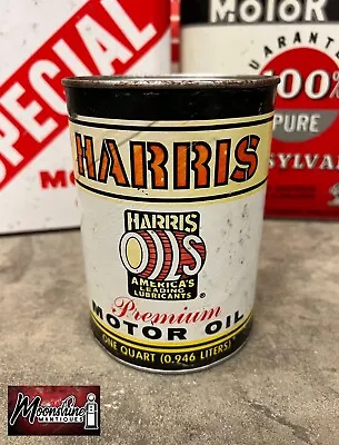 Vtg. HARRIS Motor Oil Can 1 Qt - Gas & Oil • $38