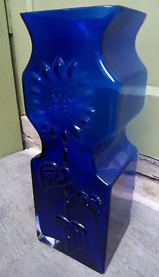 Rare Dartington Glass Marguerite Floor Vase FT 35 Dark Blue1994 • £225