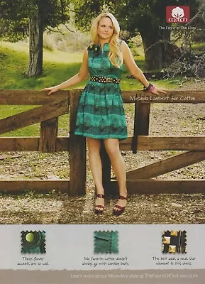 2009 Cotton - Country Singer Miranda Lambert - Fashion Clothing - Print Ad Photo • $9.79