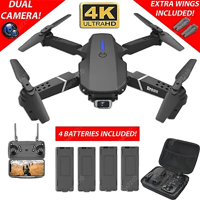 2024 New RC Drone With 4K HD Dual Camera WiFi FPV Foldable Quadcopter +4 Battery • $25.47