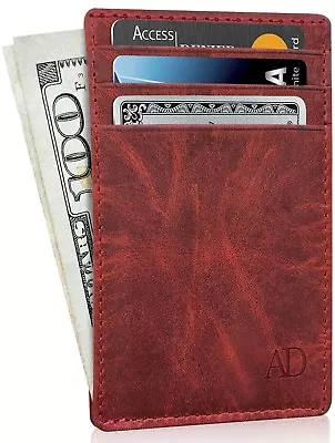 Slim Minimalist Front Pocket RFID Blocking Leather Wallets For Men Women • $14.99