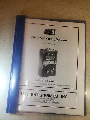 MFJ Electronics MFJ-259B HF/VHF SWR Analyzer Instruction Manual - 2003 Original • $12.95