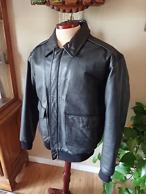 Vtg 80s 1987 USAF Air Force Type A-2 Leather Flyer's Jacket Flight Bomber L Tall • $99.99