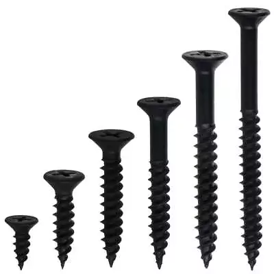 TwinFast Black Phosphate Steel Phillips Flat Head Wood Screws - 100 Pcs. • $9.99