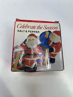 $20 • Buy VTG 1996 Santa Claus Christmas Salt And Pepper Shakers  Celebrate The Season 