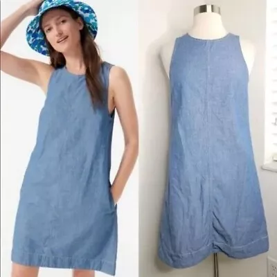 J. Crew Button Back Chambray Shift Dress M • $22