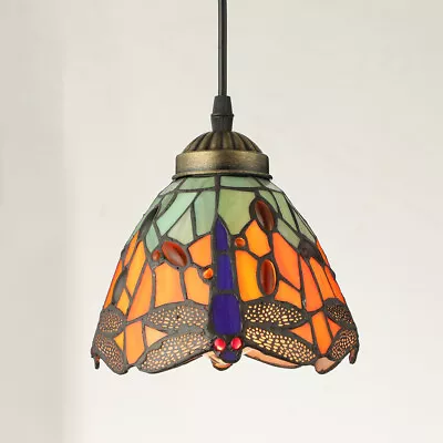 Vintage Tiffany Style Mini Pendant Lamp Dragonfly Chandelier Lamp Fixture Indoor • $65.99