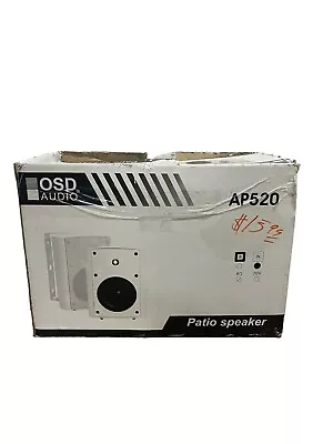 OSD AUDIO AP520 PAIR WHITE 120 Watts Patio Speakers With Mount Box Manual Tested • $38.98