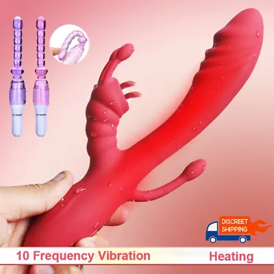 10 Speed G Spot Dildo Rabbit Vibrator Heating Vaginal Anal Clit Female Sex Toys • $20.95