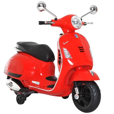£88.99 • Buy HOMCOM Kids Ride On Licensed Vespa Motorcycle 6V Boys Girls MP3 Music LED Lights
