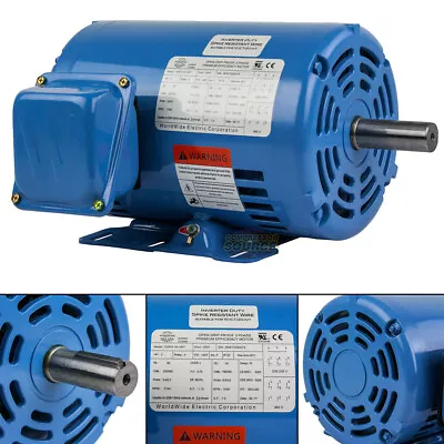 2 HP 3 Phase Electric Motor 1800 RPM 145T Frame ODP Open Drip Proof  230/460V • $319.95