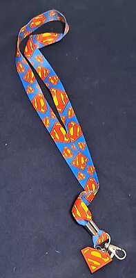 Superman Printed Lanyard With Logo Charm 14 1/2in Length 3/4 Band • $12.74