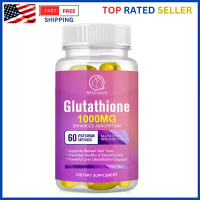 L-Glutathione Capsules 1000MG Natural Anti-Aging Skin Whitening 60 Caps • $11.26