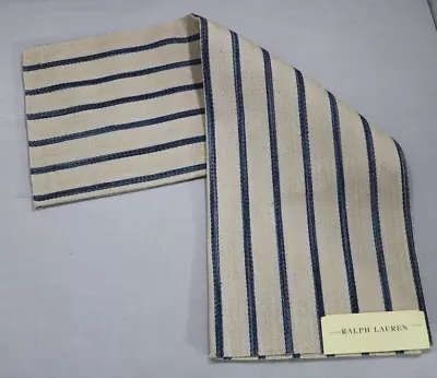 Ralph Lauren 26x26 Fabric Remnant  Calvados Ticking  Indigo India Linen Cotton # • £24.13