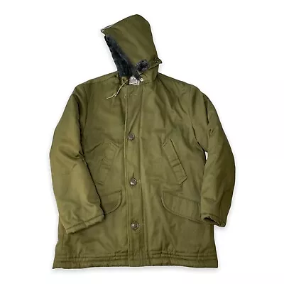 Vintage Parka Brand Quilted Arctic Snorkel Green Coat Jacket Men M No Logo • $90.29