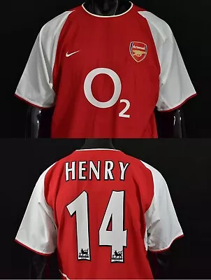 2002-2004  Nike Arsenal FC GUNNERS Home Shirt Thierry HENRY 14 SIZE L (adults) • £200