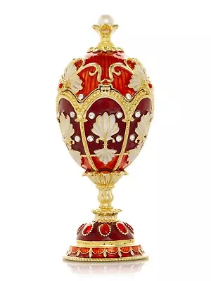 Keren Kopal Red Music Egg  Trinket Box Decorated With Austrian Crystals • $138