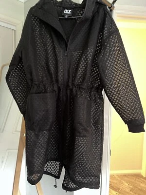 $135 • Buy Ivy Park Hexagon Mesh Parka  Black Size XS