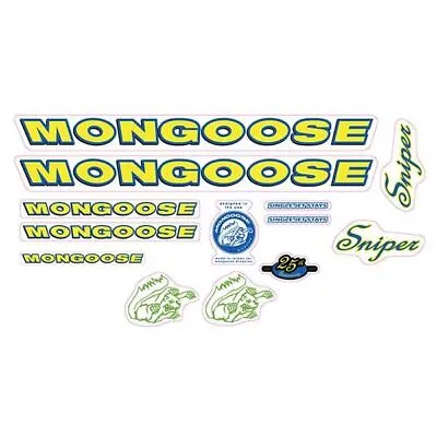 Mongoose - 1999 Sniper For Green Frame - Decal Set - Old School Bmx • $88