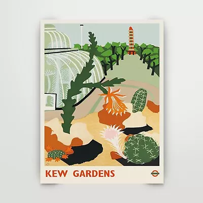 Kew Gardens Vintage London Underground Poster Fine Art Print | Home Decor • £6.90