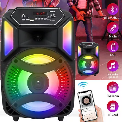 Portable FM Bluetooth Speaker 1000W 8'' Subwoofer Heavy Bass Party Speaker + Mic • $34.99