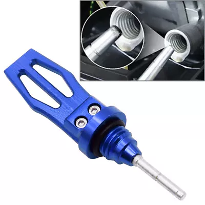 Engine Oil Dipstick Cap Plug CNC Crankcase Oil Level Gauge Blue Motorcycle USA • $13.44